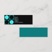 KRW Retro Aqua Squares and Circles Mini Visitekaartje (Voorkant / Achterkant)