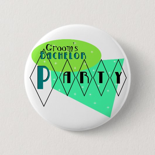 KRW Retro Bachelor Party Limoen Aqua Custom Pin Ronde Button 5,7 Cm (Voorkant)