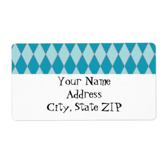 KRW Retro Blue Diamond Aangepast Verzendlabel