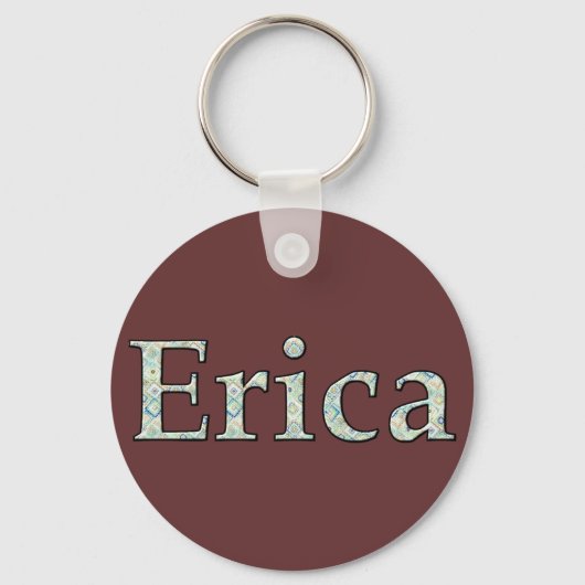 KRW Retro Print Name Sleutelhanger - Erica (Voorkant)