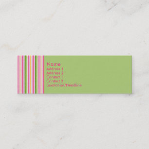 KRW Retro Roze en Groene stripkaart Mini Visitekaartje