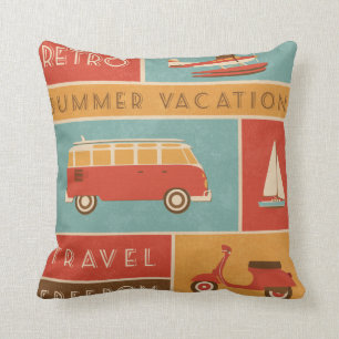 KRW Retro Summer Vacking Travel Pillow Kussen