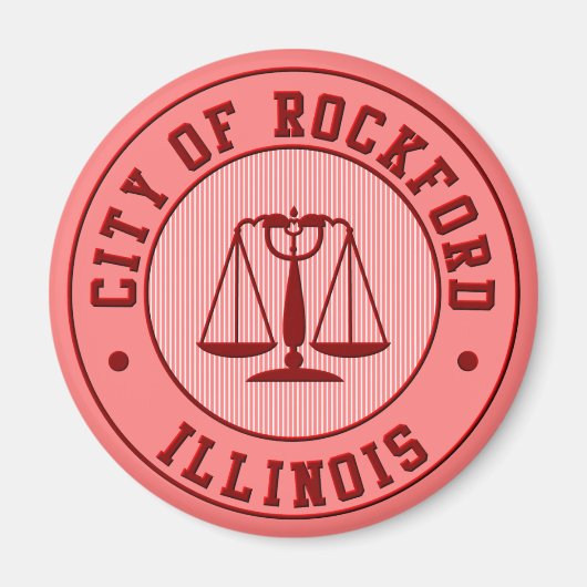 KRW Rockford Peach Baseball Team Magnet (Voorkant)