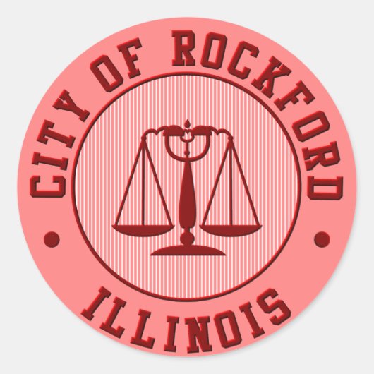 KRW Rockford Peach Baseball Team Ronde Sticker (Voorkant)