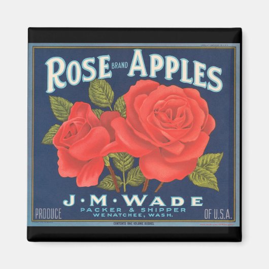 KRW  Roos Appels Fruitkrat Label Magnet (Voorkant)