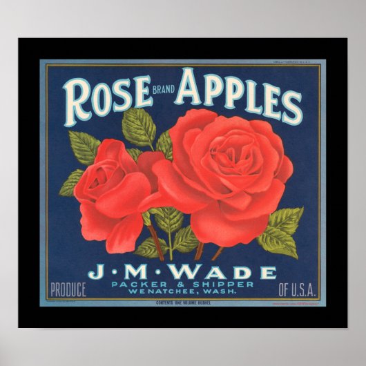 KRW Roos Apples Fruit Crate Label Poster (Voorkant)