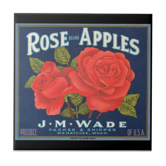 KRW  Roos Apples Fruit Crate Label Tegeltje (Voorkant)