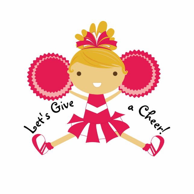 KRW Roze Cheerleader Birthday Centerpart 8 x 10 Staand Fotobeeldje (Voorkant)