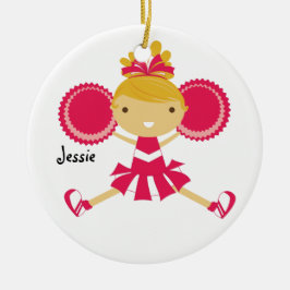 KRW Roze Cheerleader - naamplaatje Keramisch Ornament