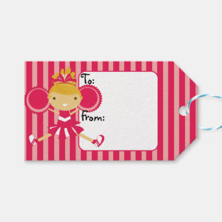 KRW Roze Cheerleader Party Cadeau Labels Cadeaulabel