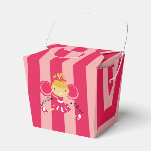 KRW Roze Cheerleader Party Take Out Favor Box Bedankdoosjes (Voorkant Zijde)
