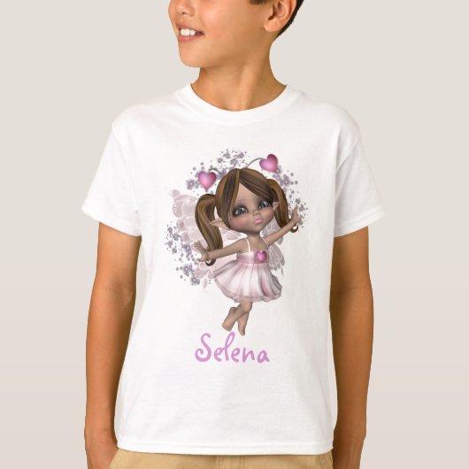 KRW Roze hartslag - Aangepaste naam T-shirt (Voorkant)