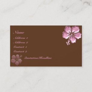 KRW Roze Hibiscus en Chocolate Elegant Visitekaartje