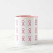 KRW roze lint - borstkankerbewustwording Tweekleurige Koffiemok (Center)
