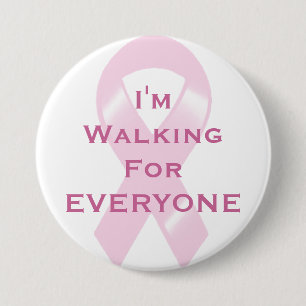 KRW roze lint voor iedereen Ronde Button 7,6 Cm
