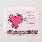 KRW roze Zebra print hartsterren Quinceanera Kaart (Achterkant)