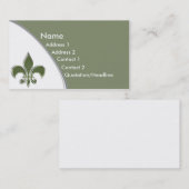 KRW Sage Fleur De Lis Two Tone Visitekaartje (Voorkant / Achterkant)