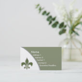 KRW Sage Fleur De Lis Two Tone Visitekaartje (Staand voorkant)