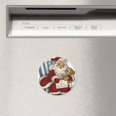 KRW Santa en Teddy Kerstmagneet Magneet (Insitu (Vaatwasser))