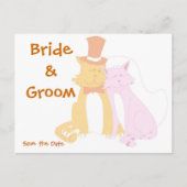 KRW Save the Date Cats Aangepaste bruiloft Kaart (Voorkant)