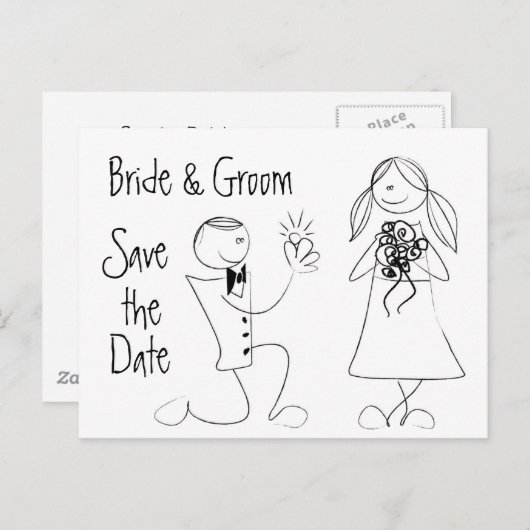 KRW Save the Date Custom Wedding Kaart (Voorkant / Achterkant)