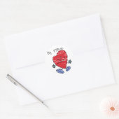 KRW Schattige Be Mine Hart Valentijn Ronde Sticker (Envelop)