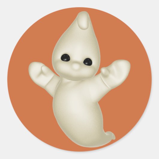 KRW Schattigee Halloween Ghost Ronde Sticker (Voorkant)