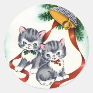 KRW  SCHATTIGEE KITTENS KERST STICKERS