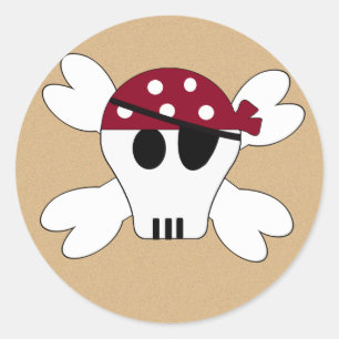 KRW Schattigee Pirate Skull en Crossbone Stickers