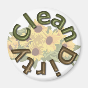 KRW Schoon en Vuil 3 inch Zonnebloem Keuken Magne Magneet