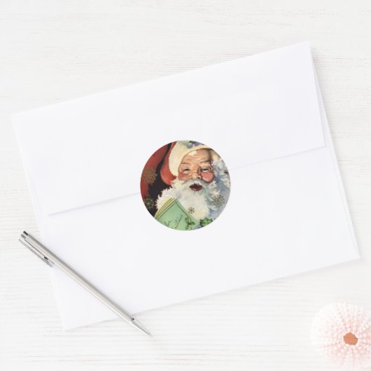 KRW  Sinterklaas Kerstmis Ronde Sticker (Envelop)
