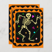 KRW Skeleton Celebration Halloween Party Invite Kaart (Voorkant / Achterkant)