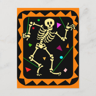 KRW Skeleton Celebration Halloween Party Invite Kaart