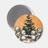 KRW  Sneeuwman Familie Kerstmagneet Magneet (Voorkant / Achterkant)