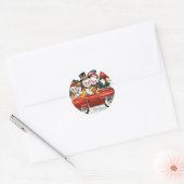 KRW Sneeuwmannen Auto Vakantie Sticker (Envelop)