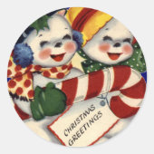 KRW  Sneeuwpaar Kerst sticker (Voorkant)