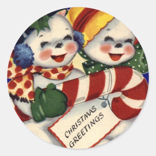 KRW  Sneeuwpaar Kerst sticker (Voorkant)