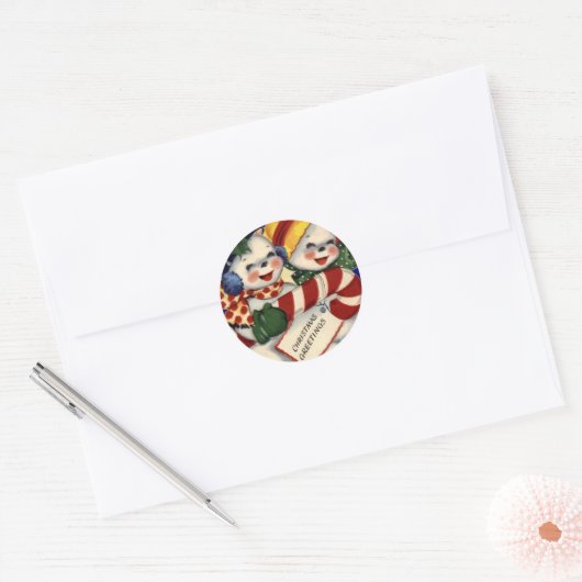 KRW  Sneeuwpaar Kerst sticker (Envelop)