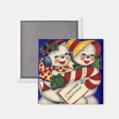 KRW Sneeuwpaar Kerstmagneet Magneet (Voorkant / Achterkant)