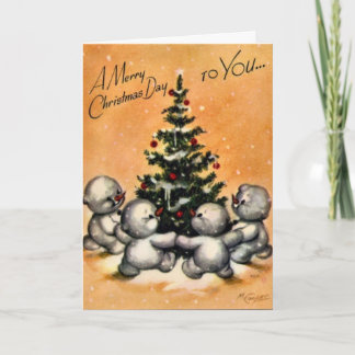 KRW Snowman Familie Kaart - Gepersonaliseerd