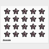 KRW Star en Swirls Roze en Zwarte Sticker (Vel)