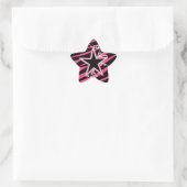 KRW Star en Swirls Zebra Roze en Zwarte Sticker (Tas)