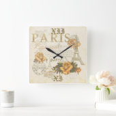 KRW  Stijl Parijs Rozen Eiffeltowerklok Vierkante Klok (Huis)