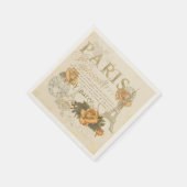 KRW  stijl Parijse Rozen en Eiffeltoren Servet (Hoek)