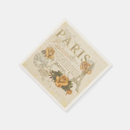 KRW stijl Parijse Rozen en Eiffeltoren Servet (Hoek)