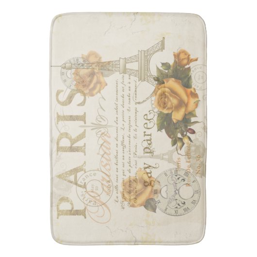 KRW  Style Paris Roos Eiffeltoren Bath Mat (Voorkant Verticaal)
