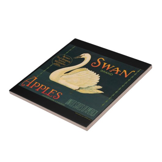 KRW  Swan Apples Fruit Crate Label Tegeltje (Zijkant)