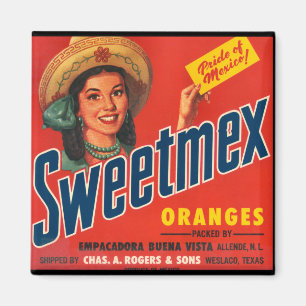 KRW  Sweet-Mex Oranje krat label magneet