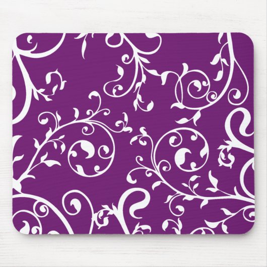 KRW Swirling Vines Paars Muismat (Voorkant)