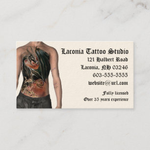 KRW Tattoo Studio Aangepast Visitekaartje